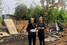 Hội LHPN tỉnh thăm hỏi, tặng quà, hỗ trợ gia đình bị hỏa hoạn tại 2 xã thuộc huyện Đắk Mil